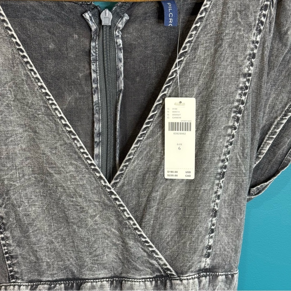NWT Pilcro Charcoal Denim MIDI Dress with Zipper - Picture 6 of 16